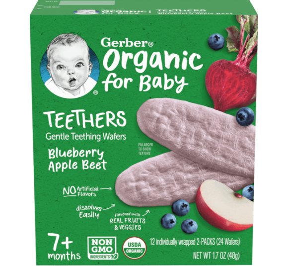 Bánh gạo hữu cơ Gerber Organic vị việt quất táo củ cải đỏ