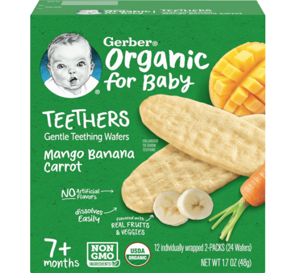 Bánh gạo hữu cơ Gerber Organic vị xoài chuối cà rốt