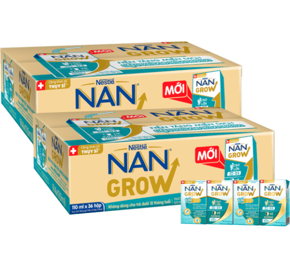 Combo 2 Thùng Thực phẩm bổ sung Nestlé NANGROW 9 (4x110ml)