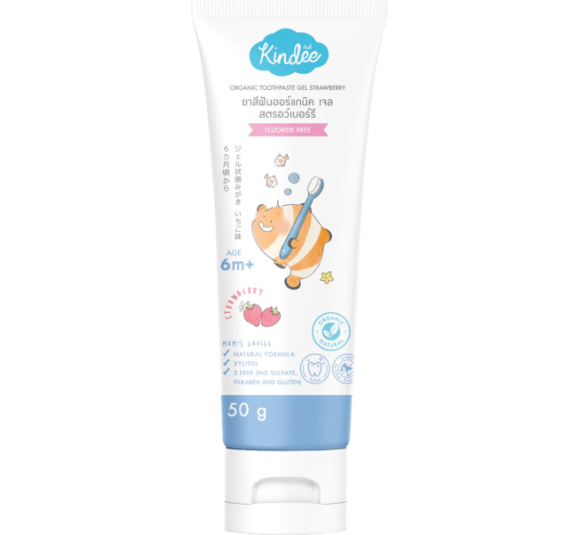 Gel đánh răng hữu cơ hương dâu Kindee (50g)