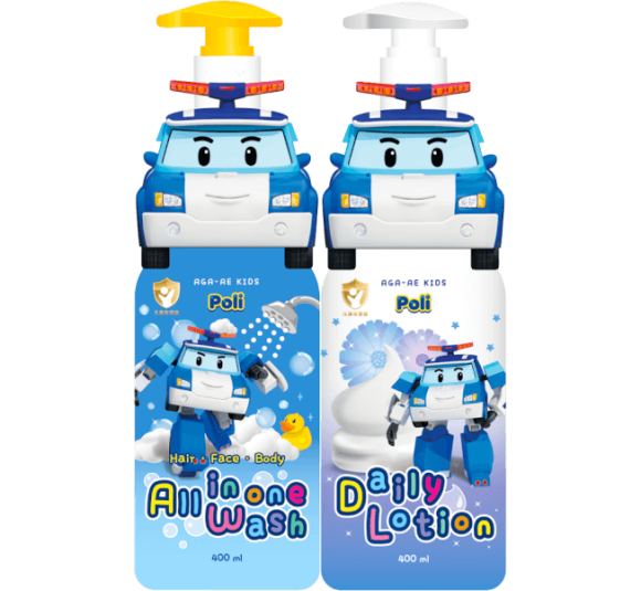 Combo 1 Lotion dưỡng da cho bé Aga-ae 400 ml (xanh) và 1 Tắm gội toàn thân cho bé Aga-ae 400ml (xanh)