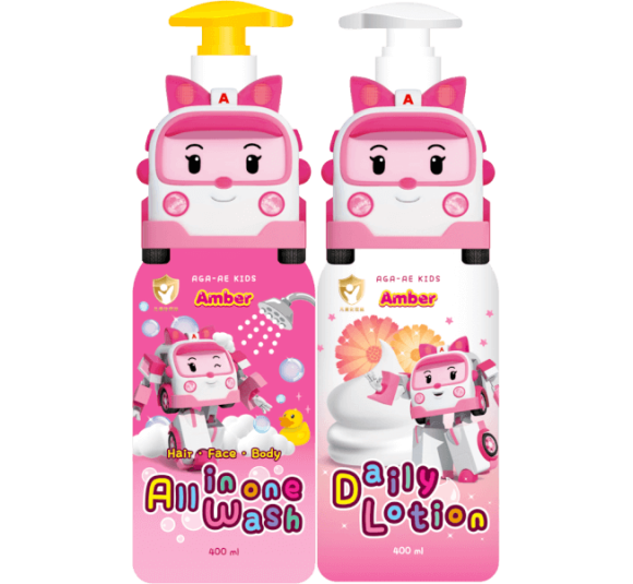 Combo 1 Lotion dưỡng da cho bé Aga-ae 400 ml (hồng) và 1 Tắm gội toàn thân cho bé Aga-ae 400ml (hồng)
