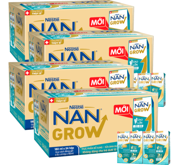 Combo 4 Thùng thực phẩm bổ sung Nestlé NANGROW 6 (4x180ml)