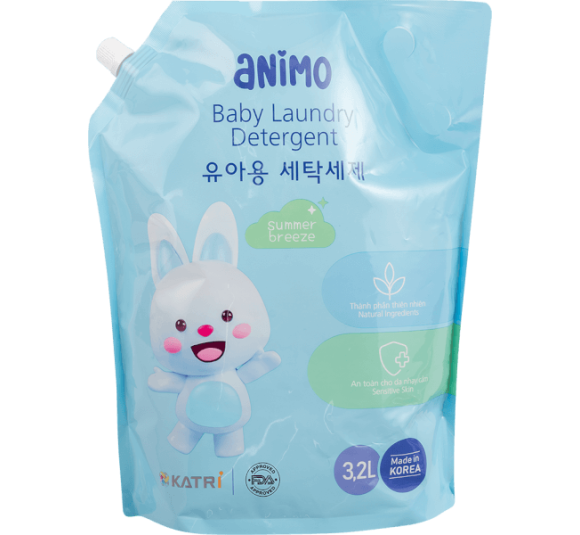 Nước giặt cho bé Animo hương làn gió mùa hè túi refill 3,2L