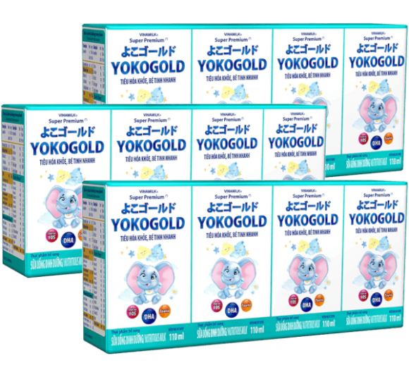 Combo 3 Sữa uống dinh dưỡng Vinamilk Yoko Gold 110ml (Lốc 4 hộp)