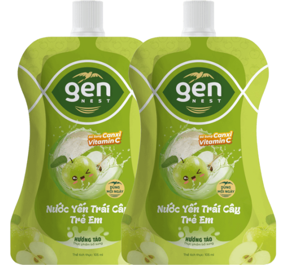 Combo 2 TUI NUOC YEN GENNEST 105ML 5% Trẻ em Hương Táo