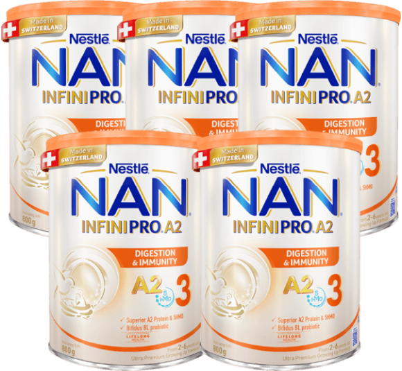 Combo 5 Sữa NAN INFINIPRO A2 800g số 3 (2-6 tuổi)