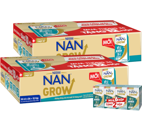 Combo 2 thùng thực phẩm bổ sung Nestlé NANGROW 6 (8x110ml) Mua 6 tặng 2