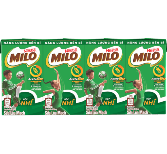 Thực phẩm bổ sung sữa lúa mạch Nestlé Milo 110ml (Lốc 4 hộp)
