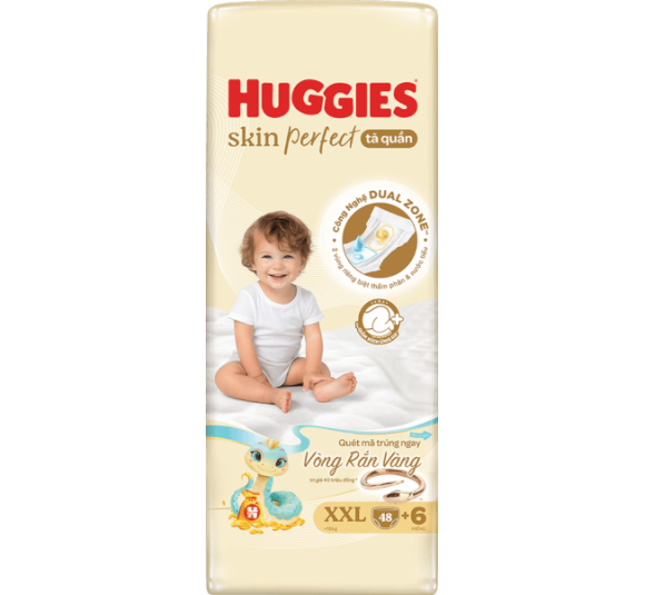 Tã quần Huggies SkinPerfect Pants (XXL, >15kg, 48+6 miếng) (giao bao bì ngẫu nhiên)
