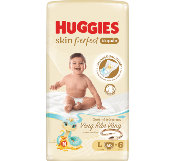Tã quần Huggies SkinPerfect Pants (L, 9-14kg, 60+6 miếng) (giao bao bì ngẫu nhiên)