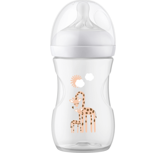 Bình sữa Philips Avent mô phỏng tự nhiên họa tiết Hươu cao cổ 260ml (SCY903/66, 1M+)
