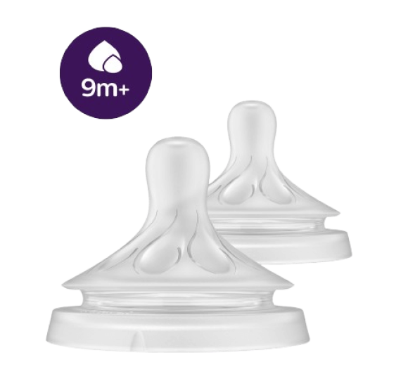 Vĩ 2 núm ty silicone Philips Avent mô phỏng tự nhiên mẫu mới (SCY966/12, 9M+)