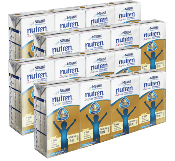 Combo 4 lốc Thực phẩm dinh dưỡng y học Nutren Junior 110ml (1 -10 tuổi) (Lốc 4 hộp)