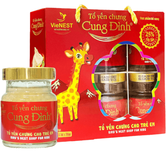 Tổ yến chưng Cung Đình For Kids (6 hũ/lốc)