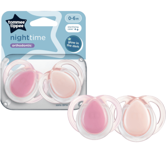 Ty ngậm dạ quang cho bé Tommee Tippee Night Time 0-6 tháng (vỉ đôi)