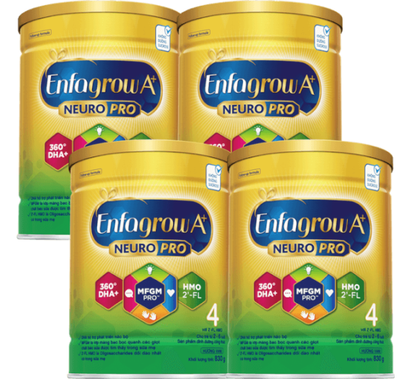 Combo 4 Sữa Enfagrow A+ số 4 830g (2-6 tuổi) 2Flex