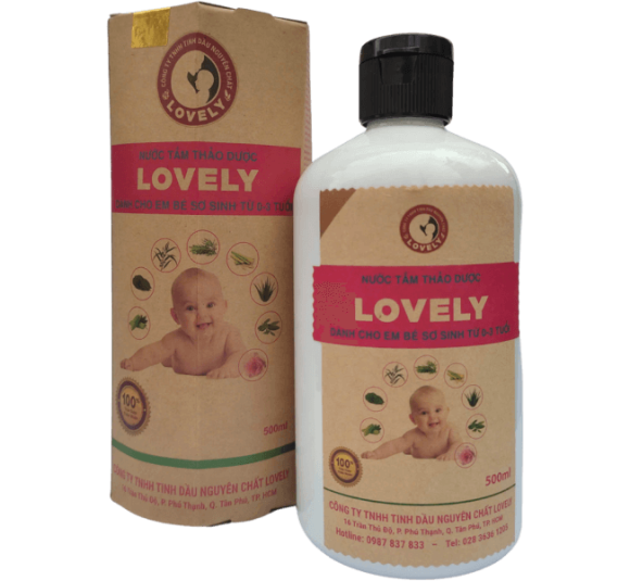 Nước tắm thảo dược Lovely - Dành cho bé sơ sinh từ 0-3 tuổi 500ml