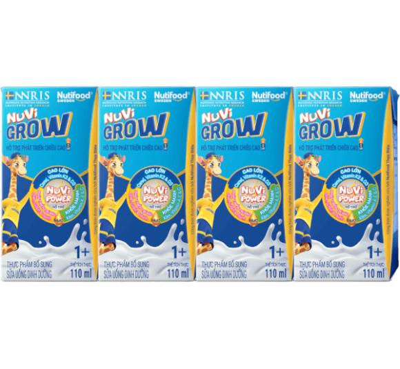 Thùng Sữa dinh dưỡng pha sẵn Nuvi Grow 110ml, lốc 4 hộp (Từ 1 tuổi)