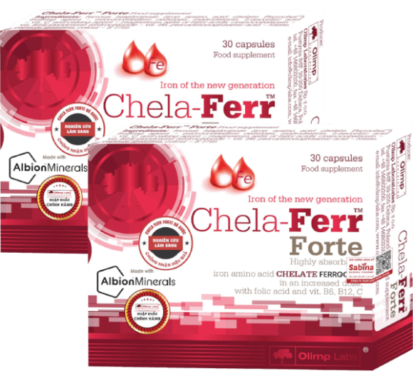 Combo 2 Thực phẩm bảo vệ sức khỏe Chela - Ferr Forte