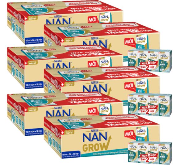 Combo 6 thùng sữa Nestlé NANGROW 6 (8x110ml) Mua 6 tặng 2