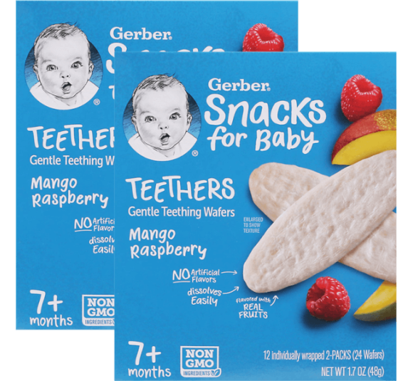 Combo 2 Bánh ăn dặm Gerber vị Xoài, Mâm Xôi