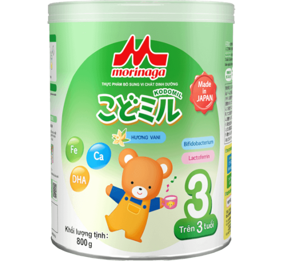 Sữa Morinaga số 3 800g hương vani (Kodomil, trên 3 tuổi)