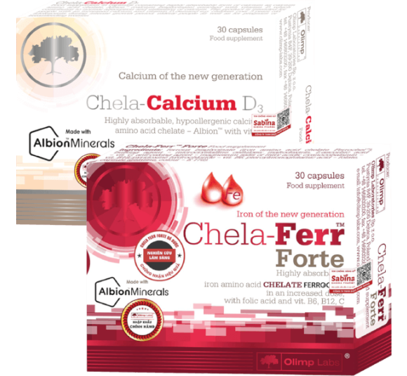 Combo 1 Thực phẩm bảo vệ sức khỏe Chela calcium D3 và Thực phẩm bảo vệ sức khỏe Chela - Ferr Forte