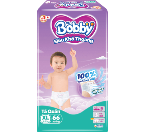 Tã quần Bobby size XL, 66 miếng (giao bao bì ngẫu nhiên)