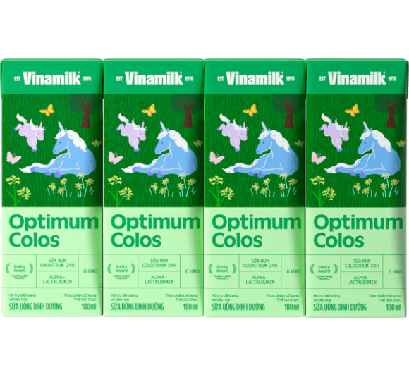 Sữa uống dinh dưỡng Optimum Colos 180ml (Lốc 4 hộp) new