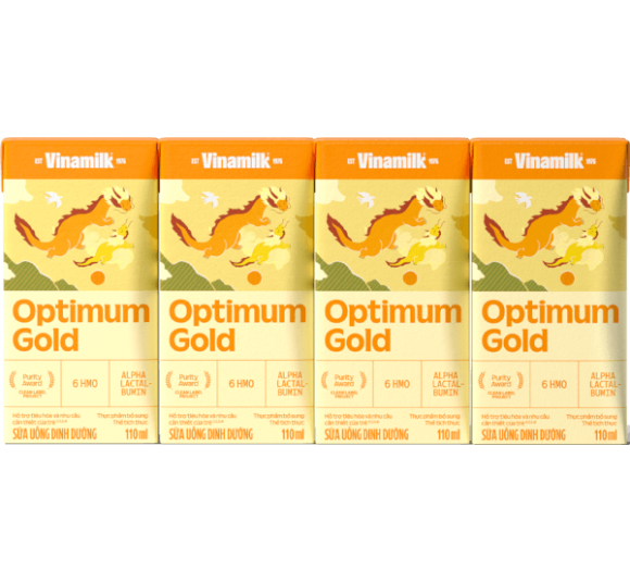 Sữa uống dinh dưỡng Optimum Gold 110ml (Lốc 4 hộp) new