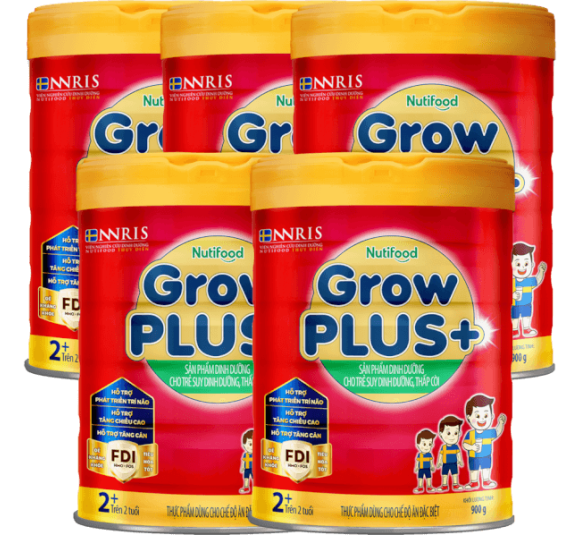 Combo 5 Sữa GrowPlus+ Đỏ 2+ tuổi, 900g