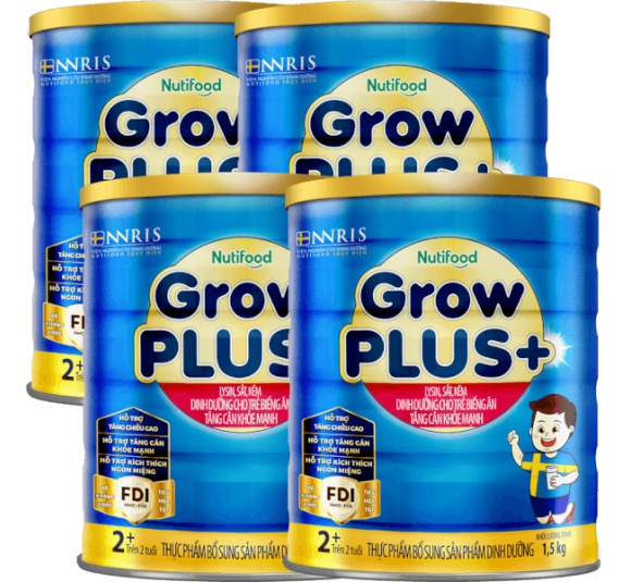 Combo 4 Sữa GrowPLUS+ Xanh 2+ tuổi, 1.5kg