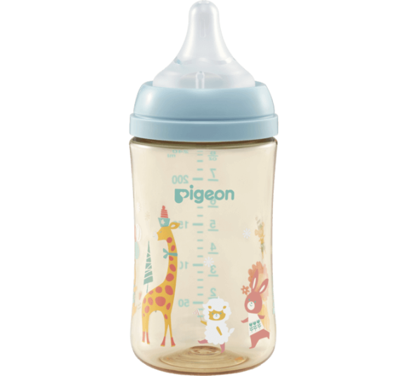 Bình sữa Pigeon PPSU Plus WN3 240 ml, hình thú cưng (M)