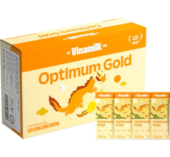 Thùng Sữa uống dinh dưỡng Optimum Gold 180ml (Lốc 4 hộp) new