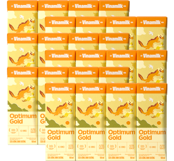 Combo 6 Sữa uống dinh dưỡng Optimum Gold 180ml (Lốc 4 hộp) new