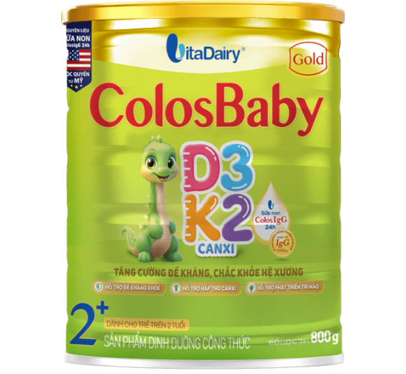 Sản phẩm dinh dưỡng công thức Colosbaby Gold D3K2 2+ 800g (Từ 2 tuổi)