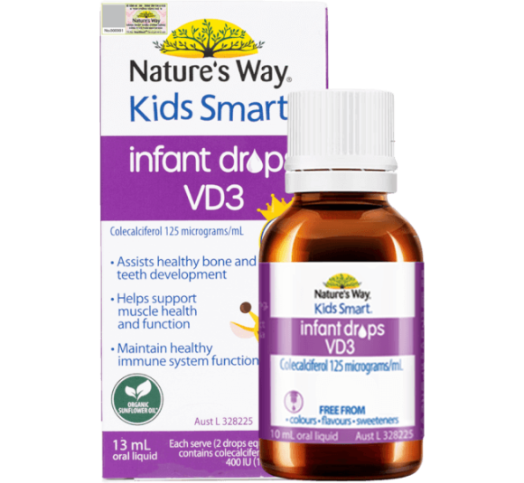 Nature's Way Kids Smart Infant Drops VD3 - Hỗ trợ bổ sung Vitamin D3 cho trẻ - Hộp 13ml