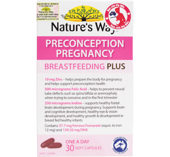 Nature's Way PreConception Pregnancy Breastfeeding Plus - Bổ sung vitamin tổng hợp cho bà bầu