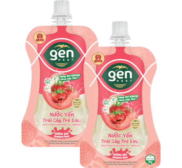 Combo 2 Gennest Nước Yến Sữa Trẻ Em Hương Dâu