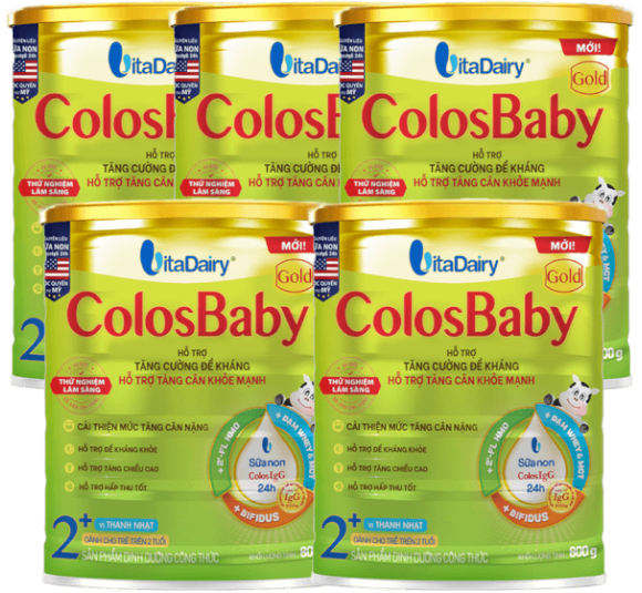 Combo 5 lon SPDD công thức ColosBaby Gold 2 800g - S (Mới)