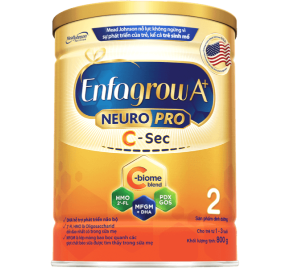 Sữa Enfagrow A+ NeuroPro 2 C-Sec 800g (1-3 tuổi)