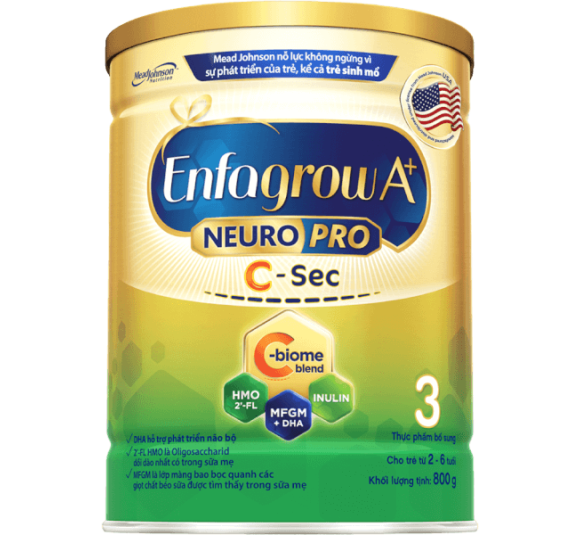Sữa Enfagrow A+ NeuroPro 3 C-Sec 800g (2-6 tuổi)