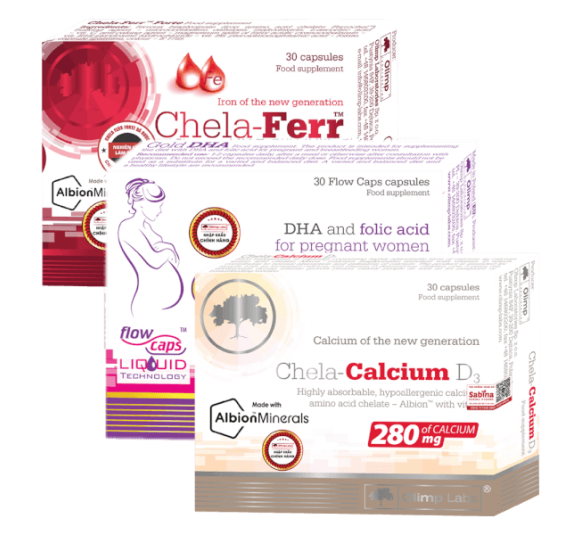 Combo 3 Thực phẩm bảo vệ sức khỏe Chela: Calcium D3 & Ferr Forte & Gold DHA