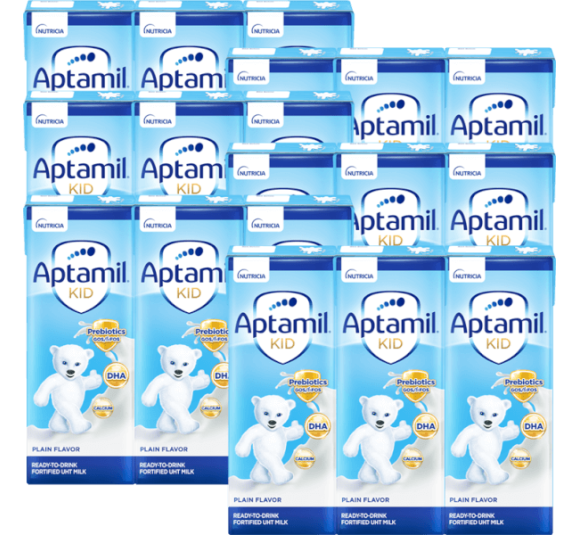 Combo 6 lốc Sữa dinh dưỡng pha sẵn Aptamil Kid 180ml, lốc 3 hộp (Từ 1 tuổi)