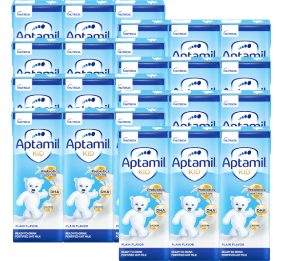 Combo 8 lốc Sữa dinh dưỡng pha sẵn Aptamil Kid 180ml, lốc 3 hộp (Từ 1 tuổi)