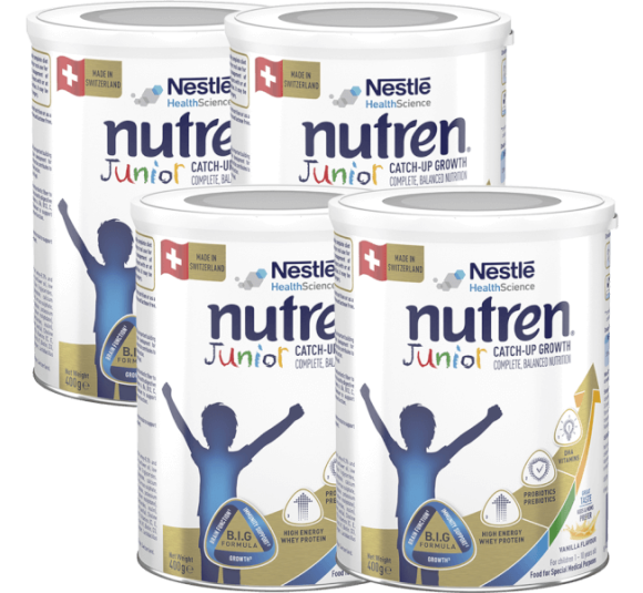 Combo 4 Thực phẩm dinh dưỡng Nutren Junior 400g (1-10 tuổi)
