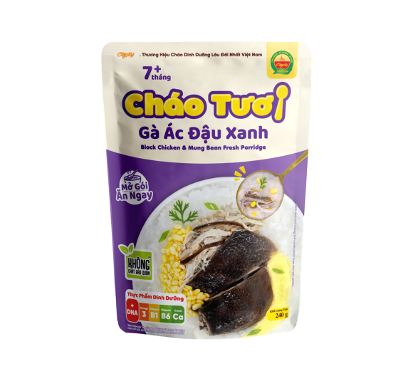 Cháo Tươi Gà Ác Đậu Xanh 