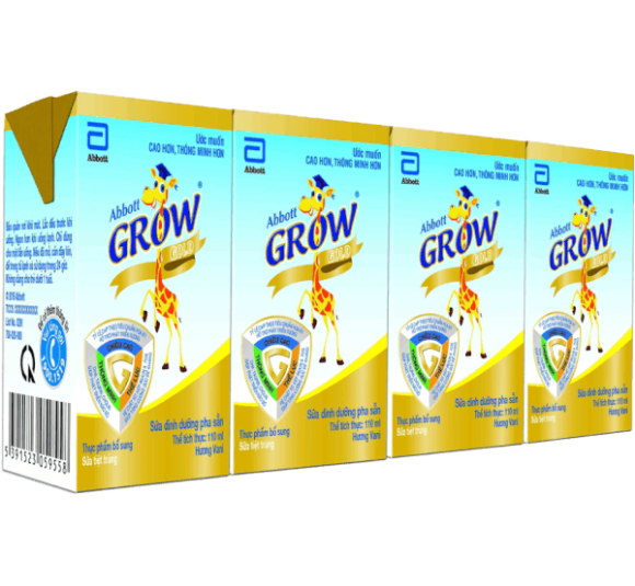 Sữa Abbott Grow Gold hương vani 110ML - Lốc 4 (Từ 1 tuổi)