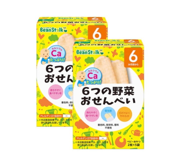 Combo 2 Bánh gạo 6 loại rau củ Bean Stalk 20g